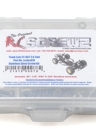 RC Screwz Losi 22-SCT 2.0 2wd Stainless Steel Screw Kit
