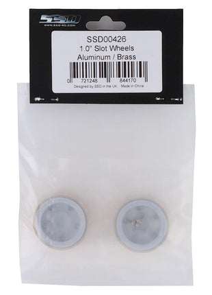 SSD RC SCX24 1.0” Aluminum/Brass 5-Slot Beadlock Wheels (Silver) (2)