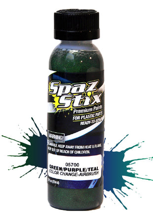 Spaz Stix Multi Color Change Airbrush Paint (Green/Purple/Teal) (2oz)