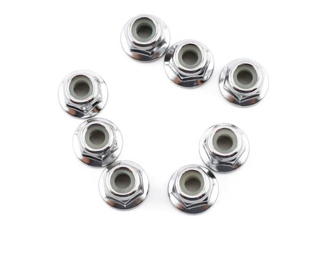 Traxxas 4mm Steel Flanged Serrated Nylon Locknuts (8) – Part #3647