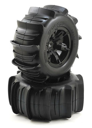 Traxxas X-Maxx Pre-Mounted Paddle Tires & Wheels (2) (Black)